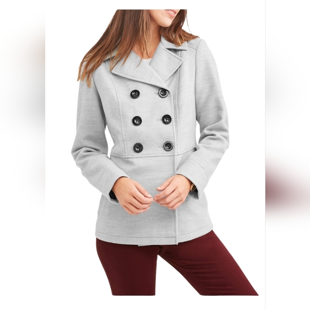 Faded Glory Soft & Warm Light Gray Peacoat